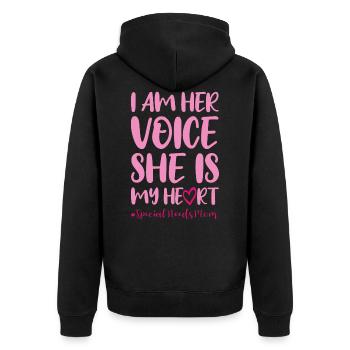 AUTIST MAMA World Autism Day Gift Autistic - Unisex Premium Organic Zip Hoodie - black - Back - Nico (187cm)