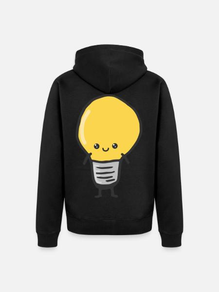 Light bulb Sweet Humor - Unisex Premium Organic Zip Hoodie - black