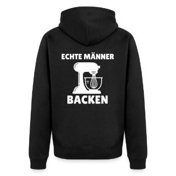 Bäcker Männer Backen Hobby Konditor Junge Bäckerei - Unisex Premium Bio Zip Hoodie - Schwarz - Hinten - Nico (187cm)