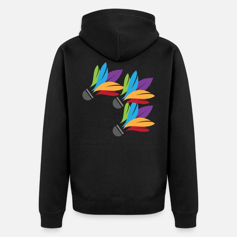 Federbälle - Unisex Premium Bio Zip Hoodie - Schwarz