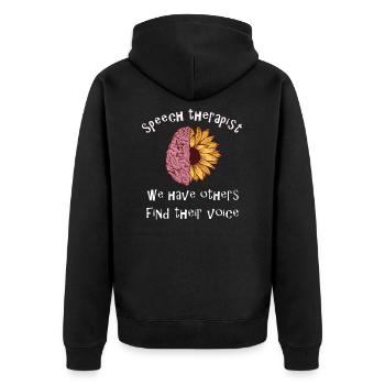 Logopäde Geschenk Für Sprachtherapeut - Unisex Premium Bio Zip Hoodie - Schwarz - Hinten - Nico (187cm)
