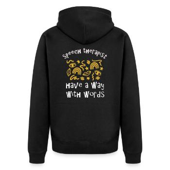 Logopäde Haben Einen Weg Mit Worten - Unisex Premium Bio Zip Hoodie - Schwarz - Hinten - Nico (187cm)