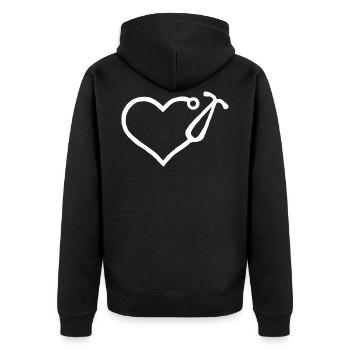 Doctor Heart Doctor Nurse Doctor Doctor's Helper - Unisex Premium Organic Zip Hoodie - black - Back - Nico (187cm)