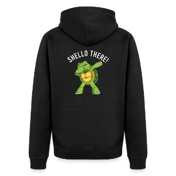 Schildkröte für Turtle Lover - Unisex Premium Bio Zip Hoodie - Schwarz - Hinten - Nico (187cm)