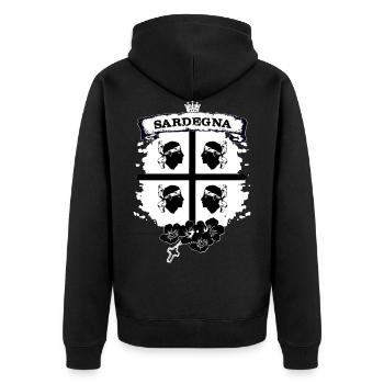 Sardegna - Unisex Premium Organic Zip Hoodie - black - Back - Nico (187cm)