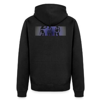 3 Frauen 4500 - Unisex Premium Bio Zip Hoodie - Schwarz - Hinten - Nico (187cm)
