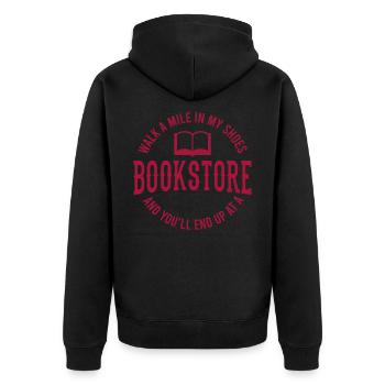 Bookseller Bookish Bookish Book lover readers - Unisex Premium Organic Zip Hoodie - black - Back - Nico (187cm)