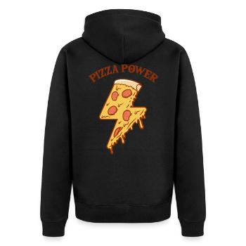 Pizza POWER Pizza Drôle amateur de pizza - Veste à capuche bio Premium Unisexe - noir - Dos - Nico (187cm)