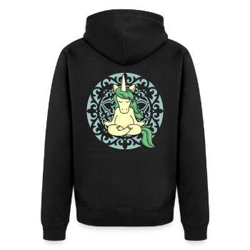 Licorne Mandala Yoga Licorne Yoga Fan Professeur de yoga - Veste à capuche bio Premium Unisexe - noir - Dos - Nico (187cm)