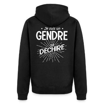 gendre qui déchire cadeau humour gendre beau fils - Veste à capuche bio Premium Unisexe - noir - Dos - Nico (187cm)