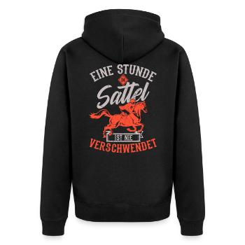 Pferde Spruch Pferdeliebhaber Pferdesprüche - Unisex Premium Bio Zip Hoodie - Schwarz - Hinten - Nico (187cm)