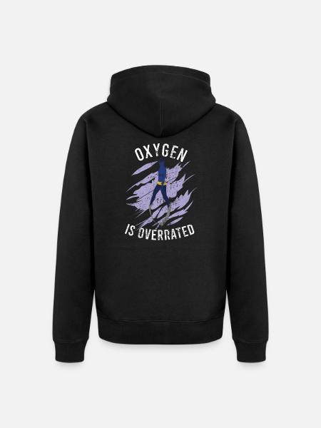 Freediving Apnoetauchen für Freitaucher - Unisex Premium Bio Zip Hoodie - Schwarz