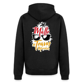 Malle Team - Veste à capuche bio Premium Unisexe - noir - Dos - Nico (187cm)