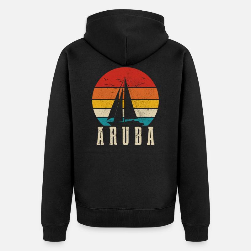 Aruba - Unisex Premium Organic Zip Hoodie - black