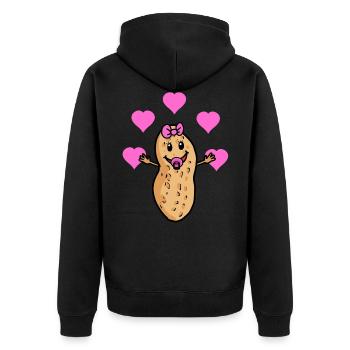 Warm Peanut Baby Parents Grandparents Drawing - Unisex Premium Organic Zip Hoodie - black - Back - Nico (187cm)