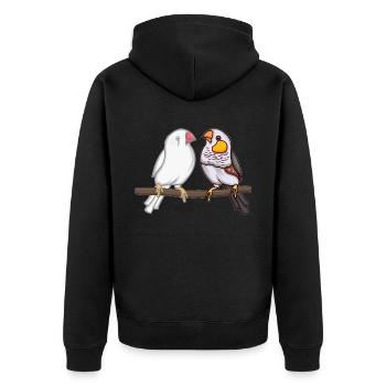 Zebrafinken Zebrafink Prachtfinken Vogelliebhaber - Unisex Premium Bio Zip Hoodie - Schwarz - Hinten - Nico (187cm)
