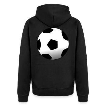 Soccer - Unisex Premium Organic Zip Hoodie - black - Back - Nico (187cm)
