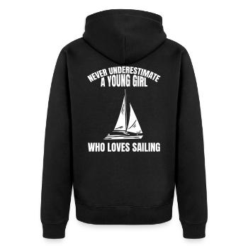 Voile voile bateau bateau voile - Veste à capuche bio Premium Unisexe - noir - Dos - Nico (187cm)