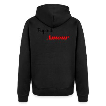 papa d amour - Veste à capuche bio Premium Unisexe - noir - Dos - Nico (187cm)