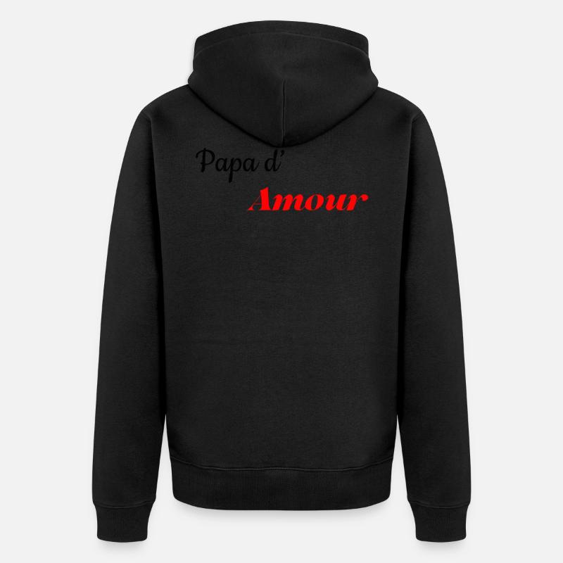 papa d amour - Veste à capuche bio Premium Unisexe - noir