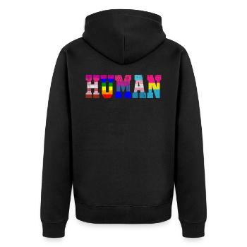 LGBT Human Flag LGBT Pride Gay Pride Month LGBTQ - Unisex Premium Organic Zip Hoodie - black - Back - Nico (187cm)