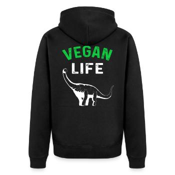 Végétalisé Power Veggie Animaux d’amour à base de plantes - Veste à capuche bio Premium Unisexe - noir - Dos - Nico (187cm)