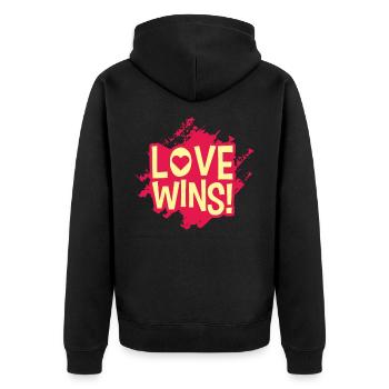 LOVE WINS LGBT Pride Gay Pride Month LGBTQ - Veste à capuche bio Premium Unisexe - noir - Dos - Nico (187cm)