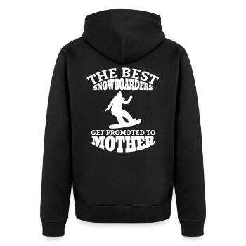 Snowboard Mama Snowboarderin Snowboardfahrerin Mom - Unisex Premium Bio Zip Hoodie - Schwarz - Hinten - Nico (187cm)