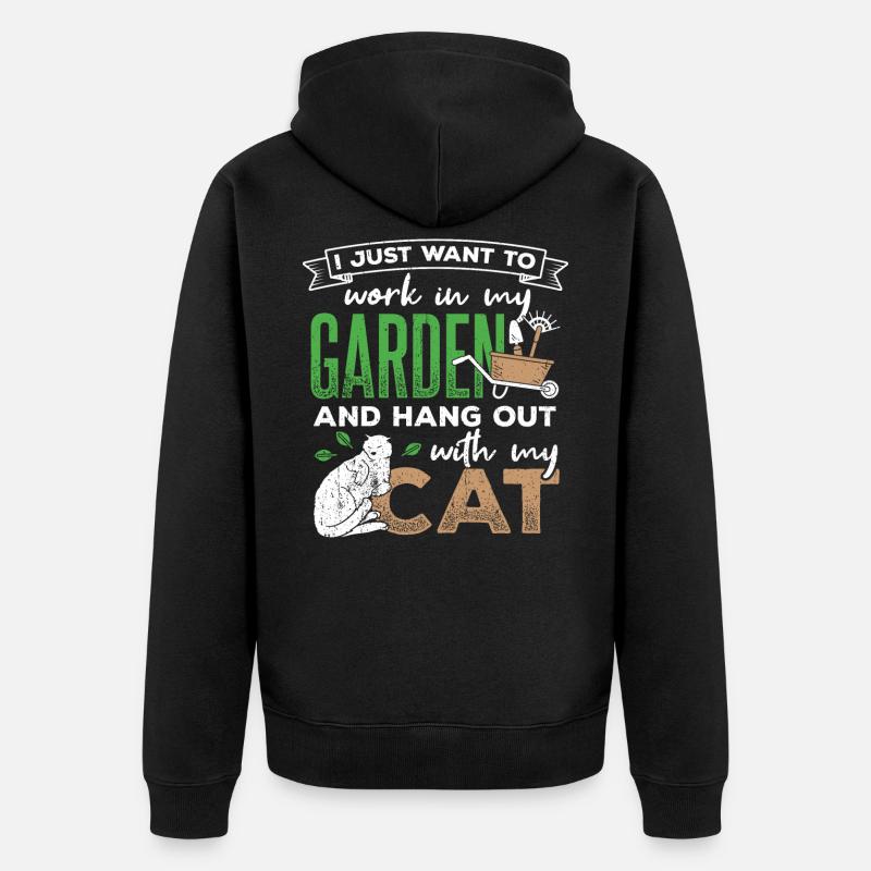 Animaux dans le jardin - Veste à capuche bio Premium Unisexe - noir