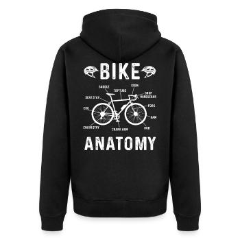 Funny Cycling Bicycle Biking Bike Racing Riders - Unisex Premium Bio Zip Hoodie - Schwarz - Hinten - Nico (187cm)