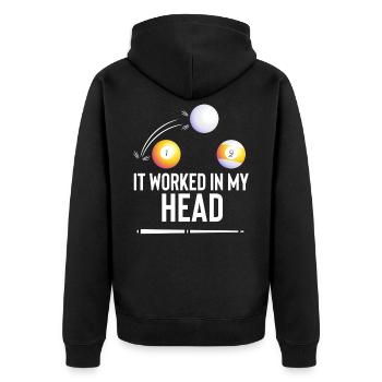 Lustiges Billard Billardspieler Tischspiel - Unisex Premium Bio Zip Hoodie - Schwarz - Hinten - Nico (187cm)