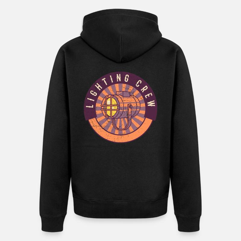 LIGHTING CREW RÉTRO Techniciens d’éclairage - Veste à capuche bio Premium Unisexe - noir