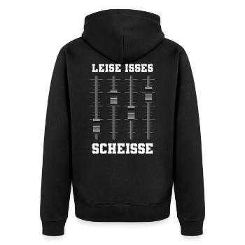 Tontechniker Lustig Veranstaltungstechniker - Unisex Premium Bio Zip Hoodie - Schwarz - Hinten - Nico (187cm)