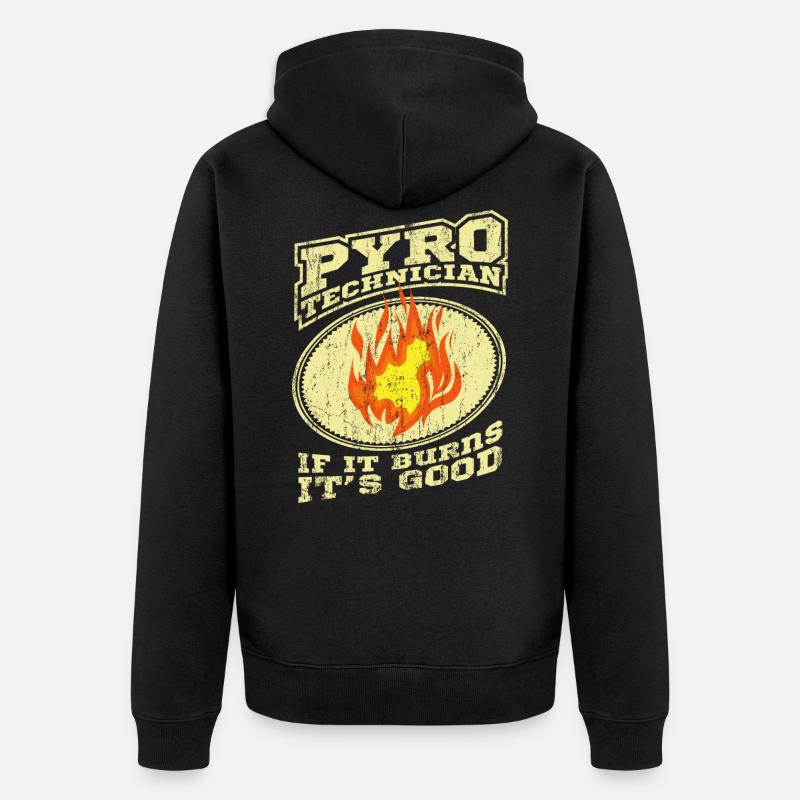 PYROTECHNICIENS Pyro-techniciens Feux d’artifice - Veste à capuche bio Premium Unisexe - noir