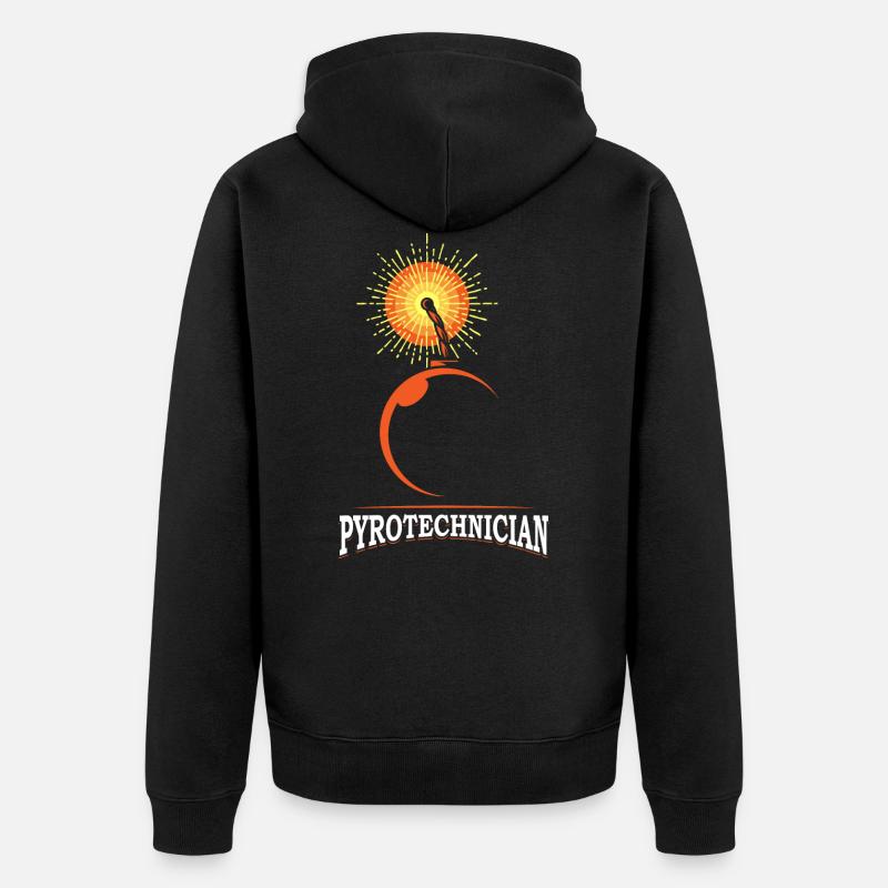 PYROTECHNICIENS Pyro-techniciens Feux d’artifice - Veste à capuche bio Premium Unisexe - noir