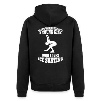 Eiskunstlauf Mädchen Eiskunstlaufen Schlittschuh - Unisex Premium Bio Zip Hoodie - Schwarz - Hinten - Nico (187cm)