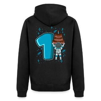 1 anniversaire jeune 1 année astronaute spatial - Veste à capuche bio Premium Unisexe - noir - Dos - Nico (187cm)