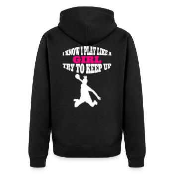 Handball féminin handball femmes handball filles - Veste à capuche bio Premium Unisexe - noir - Dos - Nico (187cm)