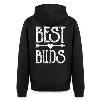 Le meilleur ami de l’amitié des Meilleurs Buds Proverbes - Veste à capuche bio Premium Unisexe - noir - Dos - Nico (187cm)