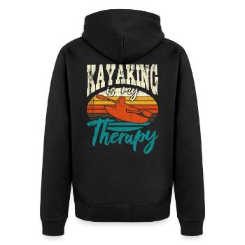 Kayaking Is My Therapy Kajak Kajakfahrer Kayak - Unisex Premium Bio Zip Hoodie - Schwarz - Hinten - Nico (187cm)