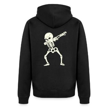 Squelette de dabbing Halloween 2021 Enfants Rapide - Veste à capuche bio Premium Unisexe - noir - Dos - Nico (187cm)