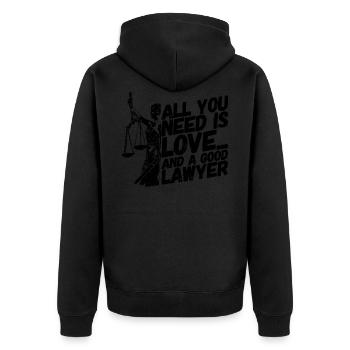 Avocat droit juge loi - Veste à capuche bio Premium Unisexe - noir - Dos - Nico (187cm)