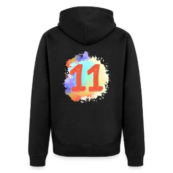 11 nombre de taches - Veste à capuche bio Premium Unisexe - noir - Dos - Nico (187cm)