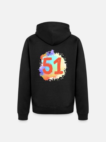 51 Number of blobs - Unisex Premium Organic Zip Hoodie - black