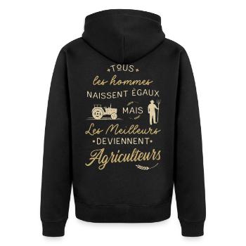 Meilleur Agriculteur Humour Agricole Agriculture - Veste à capuche bio Premium Unisexe - noir - Dos - Nico (187cm)