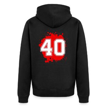 40 nombre de taches - Veste à capuche bio Premium Unisexe - noir - Dos - Nico (187cm)