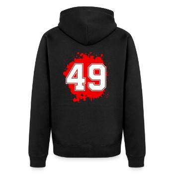 49 nombre de taches - Veste à capuche bio Premium Unisexe - noir - Dos - Nico (187cm)