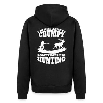 Jagen lustige Spruch Jäger witzige Sprüche Jagd - Unisex Premium Bio Zip Hoodie - Schwarz - Hinten - Nico (187cm)