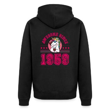 1959 Awesome Licorne - Veste à capuche bio Premium Unisexe - noir - Dos - Nico (187cm)