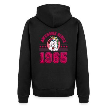 1965 Awesome Licorne - Veste à capuche bio Premium Unisexe - noir - Dos - Nico (187cm)